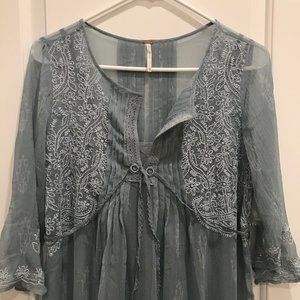NWOT Free People dusty blue  Maxi Dress Size XS